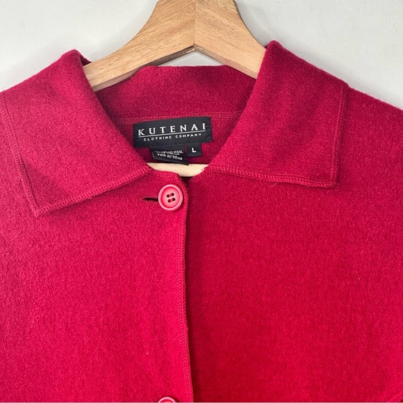 Kutenai Wool Jacket Button Up Collared Bell Sleeves - Picture 3 of 8